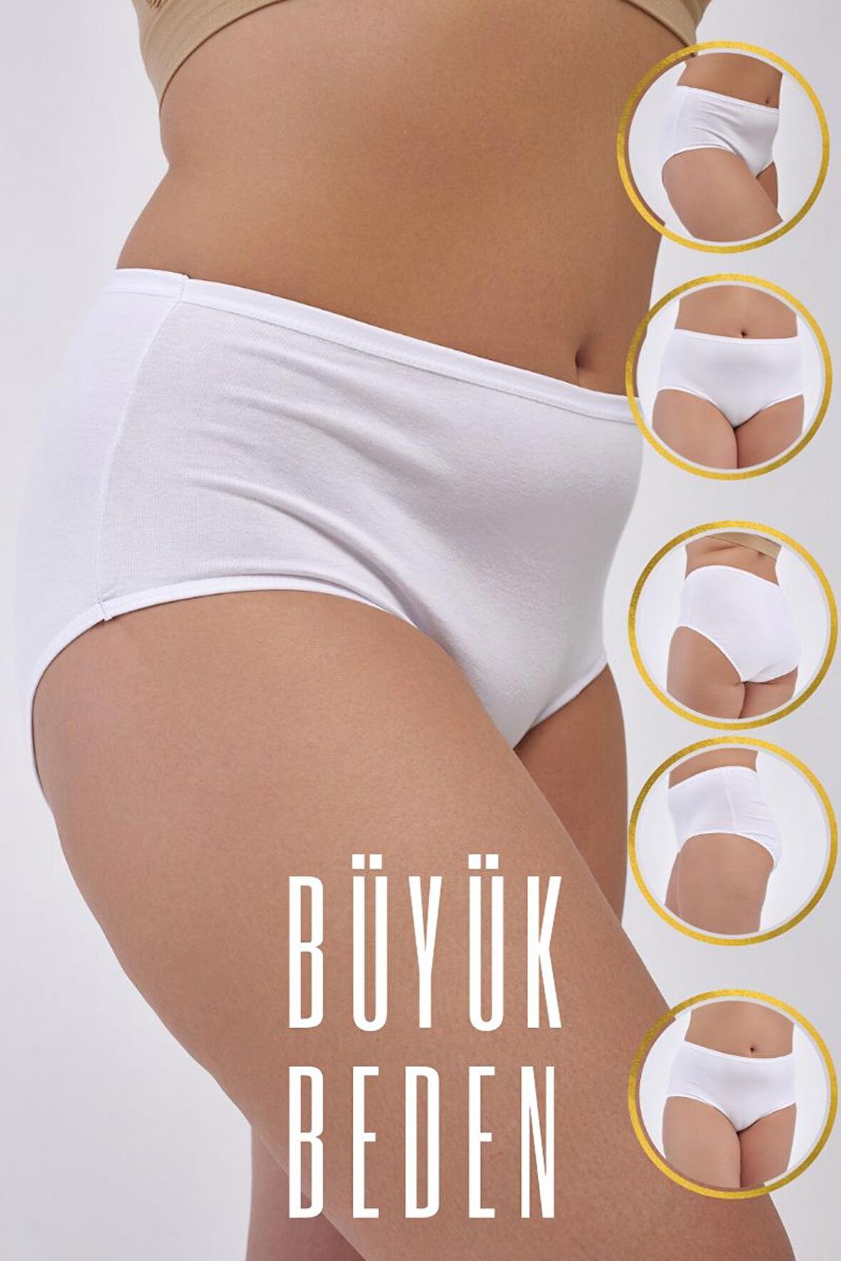 Kadın Büyük Beden Külot Full Brief (5XL, 6XL, 7XL) 5 Farklı Renk 1 Pakette