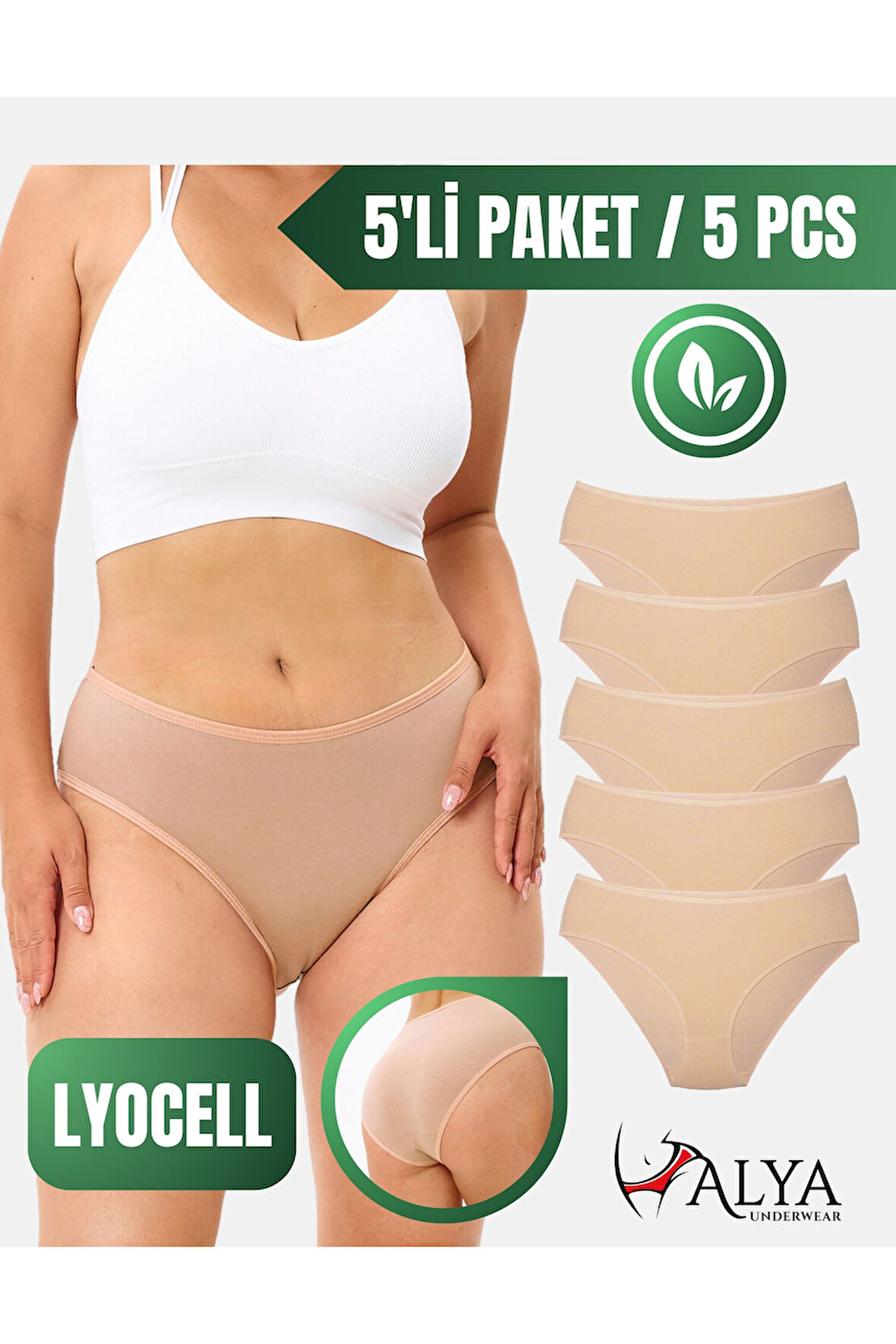 ALYA UNDERWEAR Kadın Külot, Lyocell Kumaş Külot, Ter Emici Rahat ve Dayanıklı Kadın İç Çamaşırı, Liyosel Slip