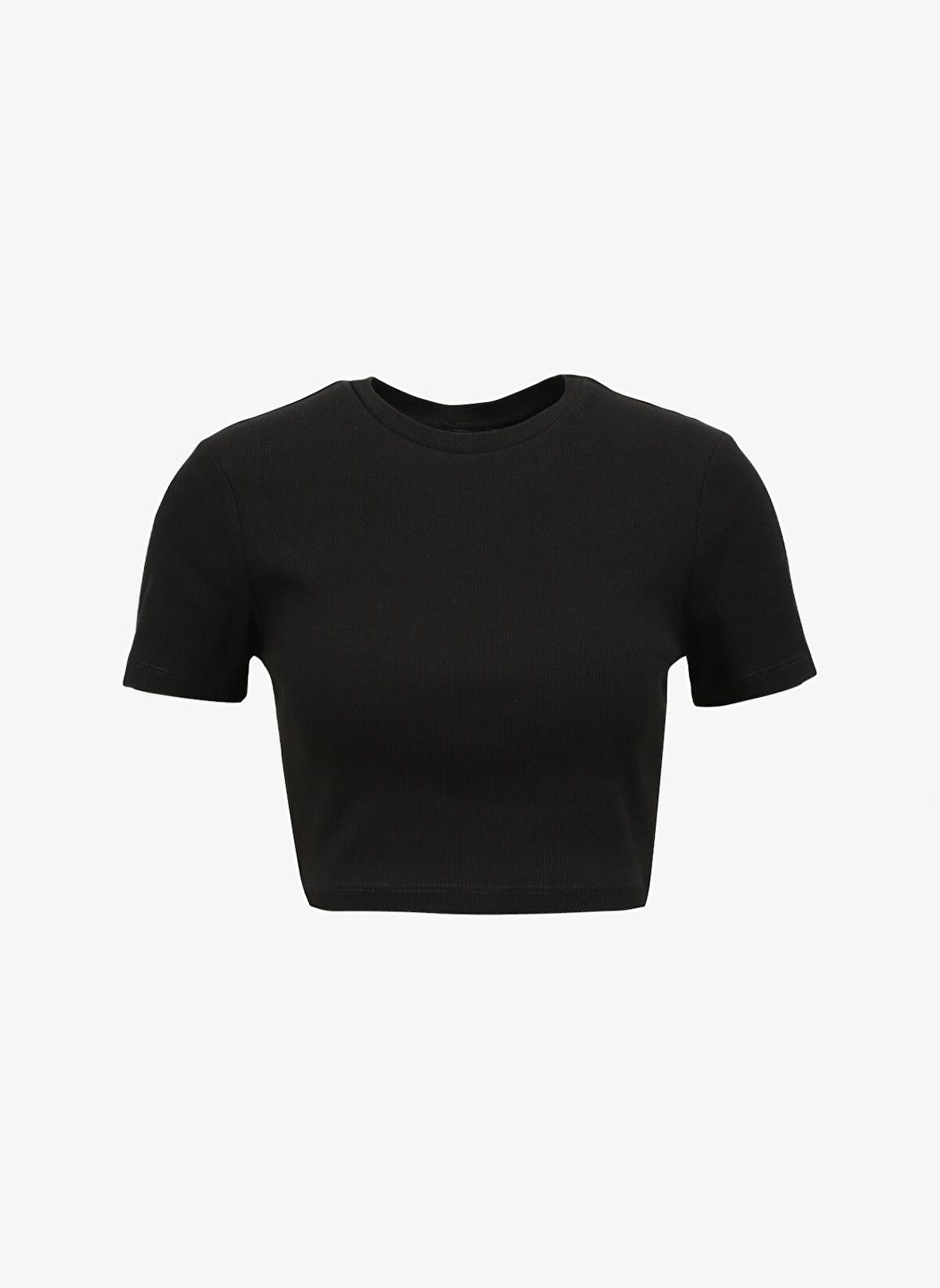 Fabrika Bisiklet Yaka Fitilli Siyah Kadın T-Shirt F4SL-TST0337