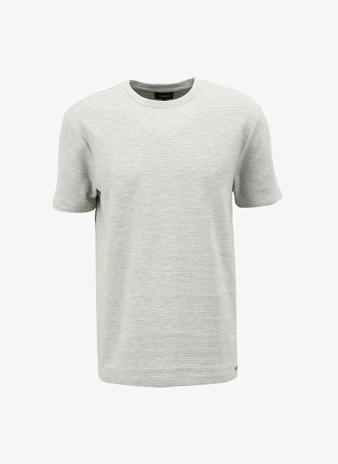 Fabrika Bisiklet Yaka Düz Gri Melanj Erkek T-Shirt F4SM-TST 0714