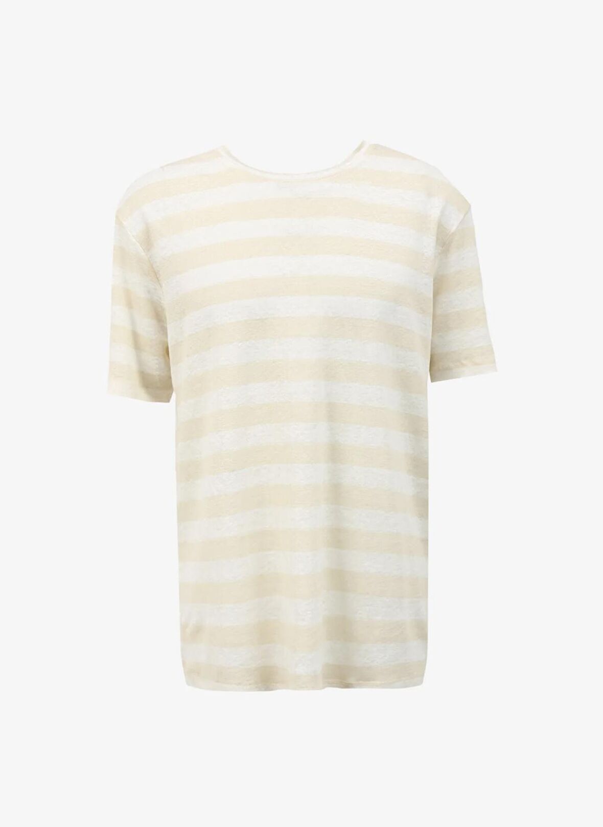 Fabrika Bisiklet Yaka Çizgili Bej Erkek T-Shirt F4SM-TST 0245