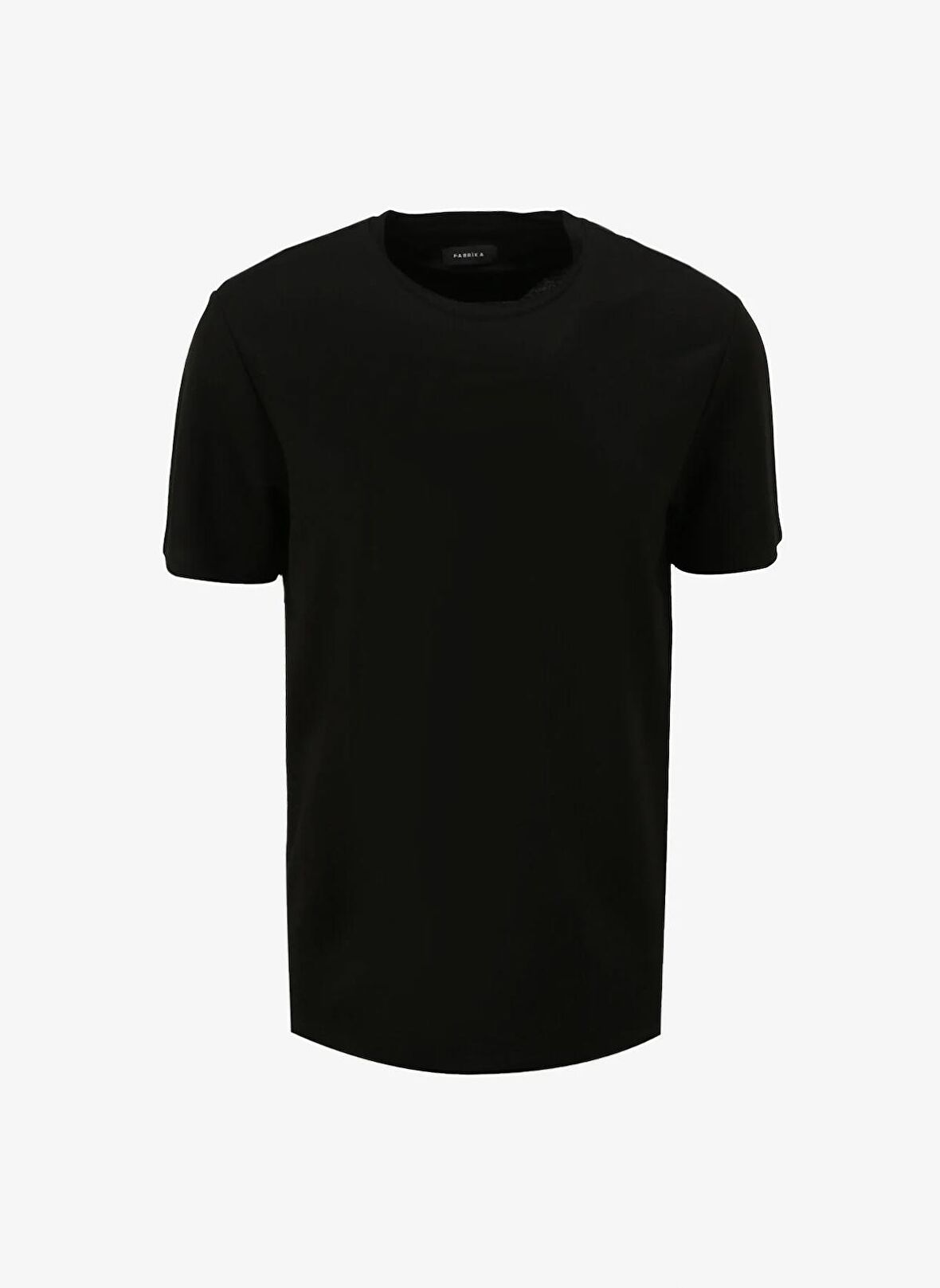 Fabrika Bisiklet Yaka Düz Siyah Erkek T-Shirt F4SM-TST 0740