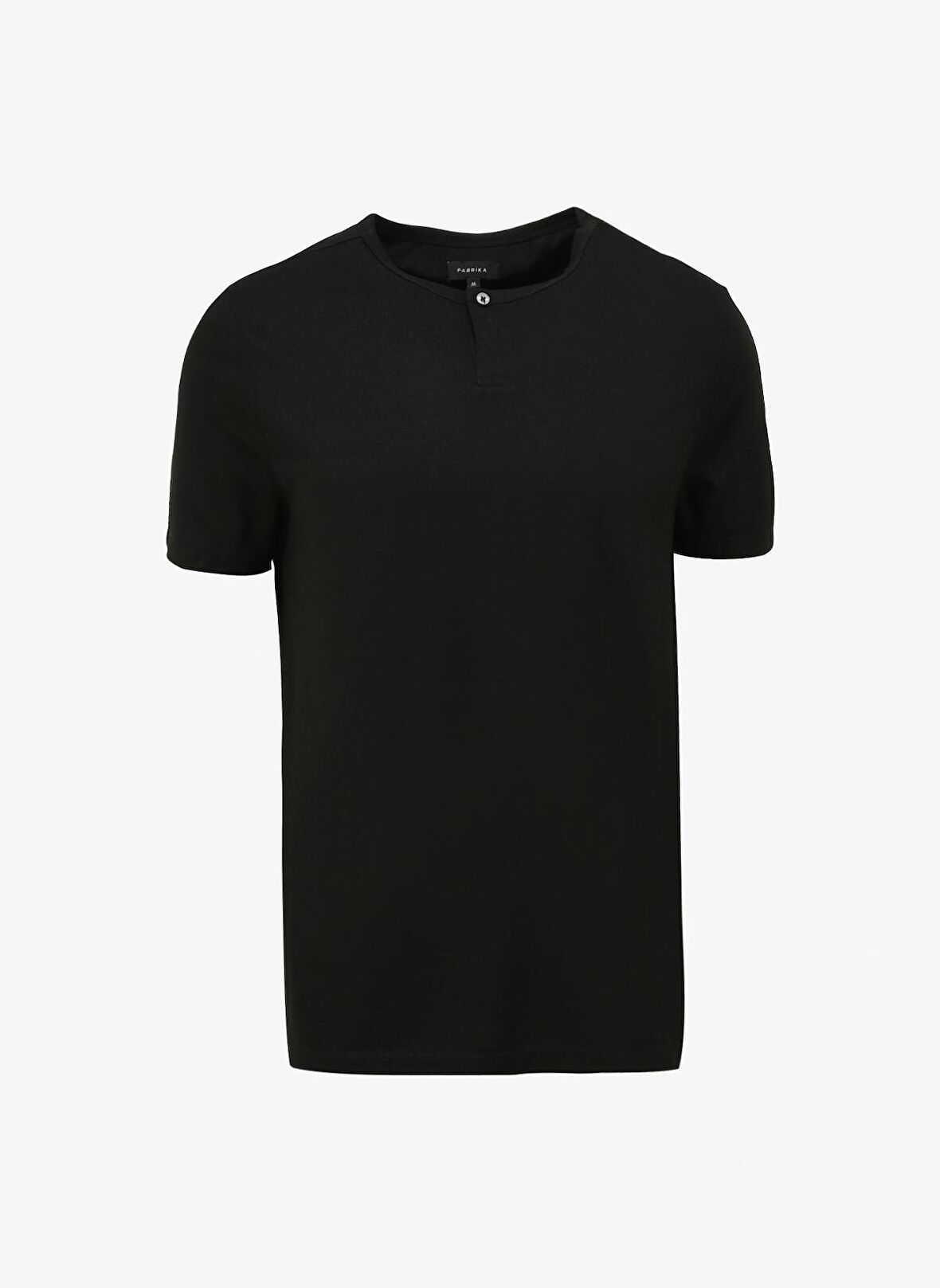 Fabrika Bisiklet Yaka Düz Siyah Erkek T-Shirt F4SM-TST 0717