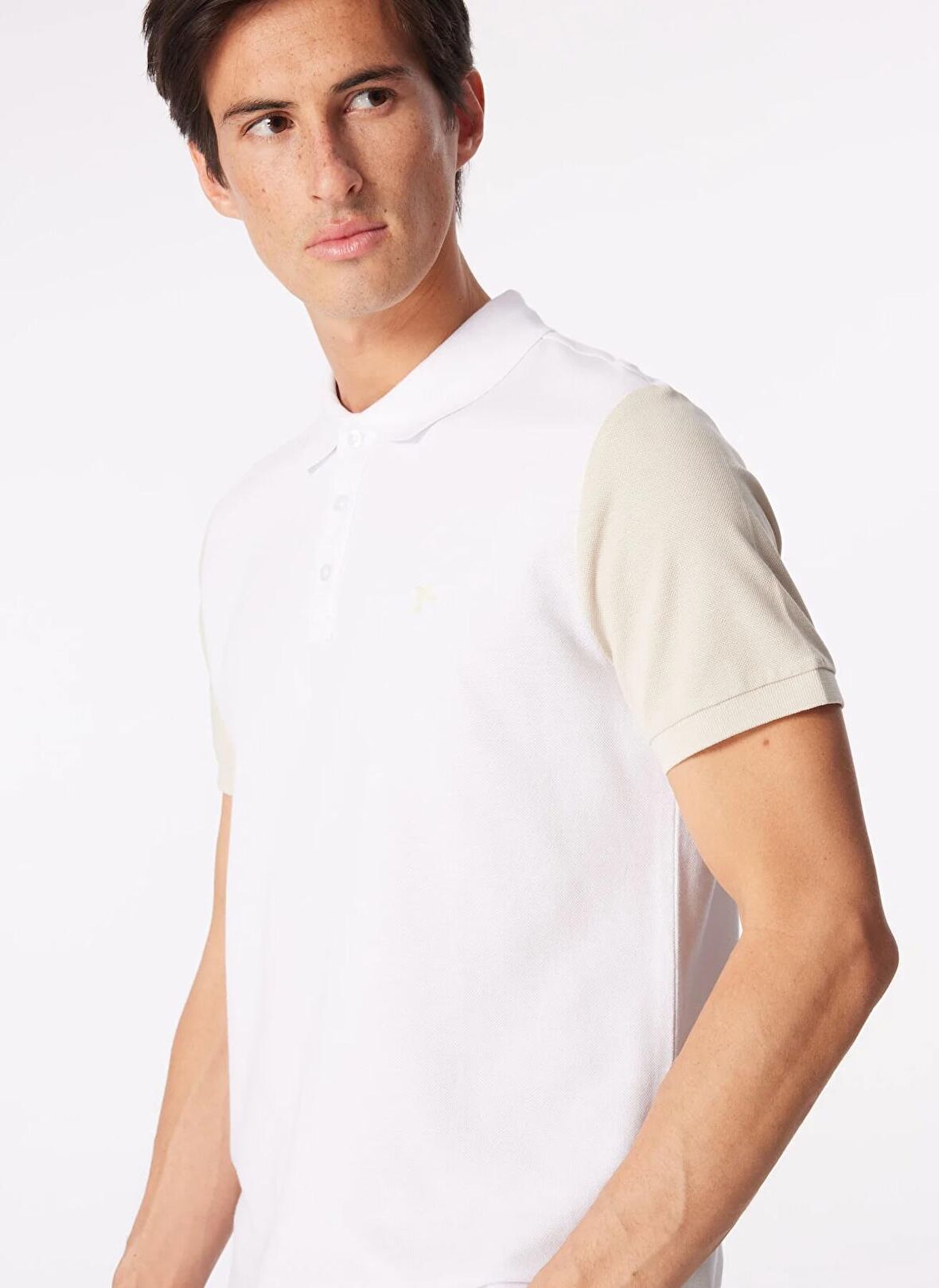Fabrika Kırık Beyaz Erkek Basic Polo T-Shirt FS4SM-TST 0521