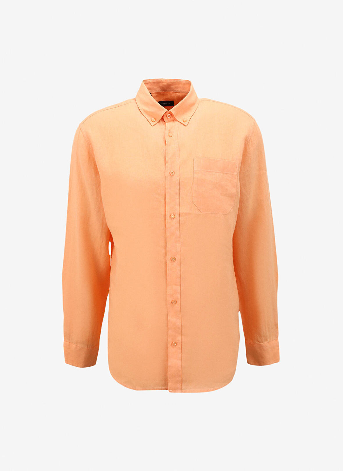 Regular Fit Düğmeli Yaka Düz Açık Turuncu Erkek Gömlek FC4SM-GML 0894