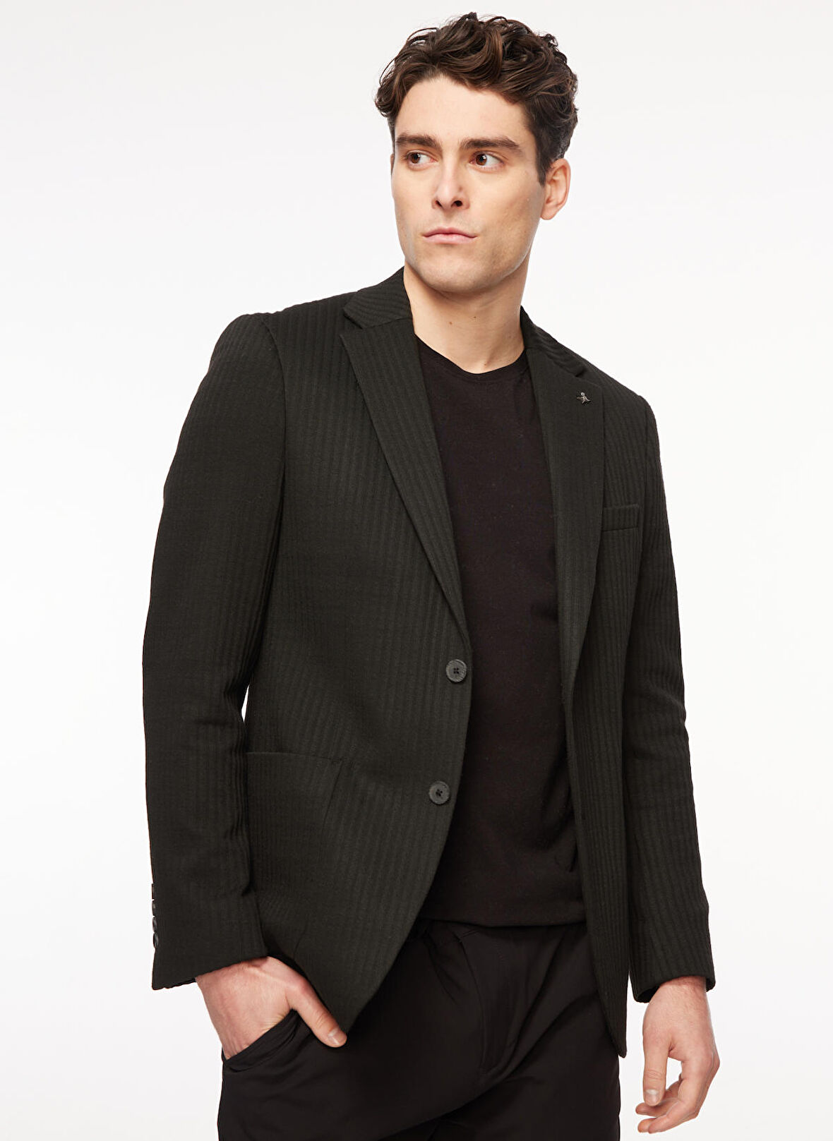 Siyah Erkek Jakarlı Ceket F3WM-CKTF08
