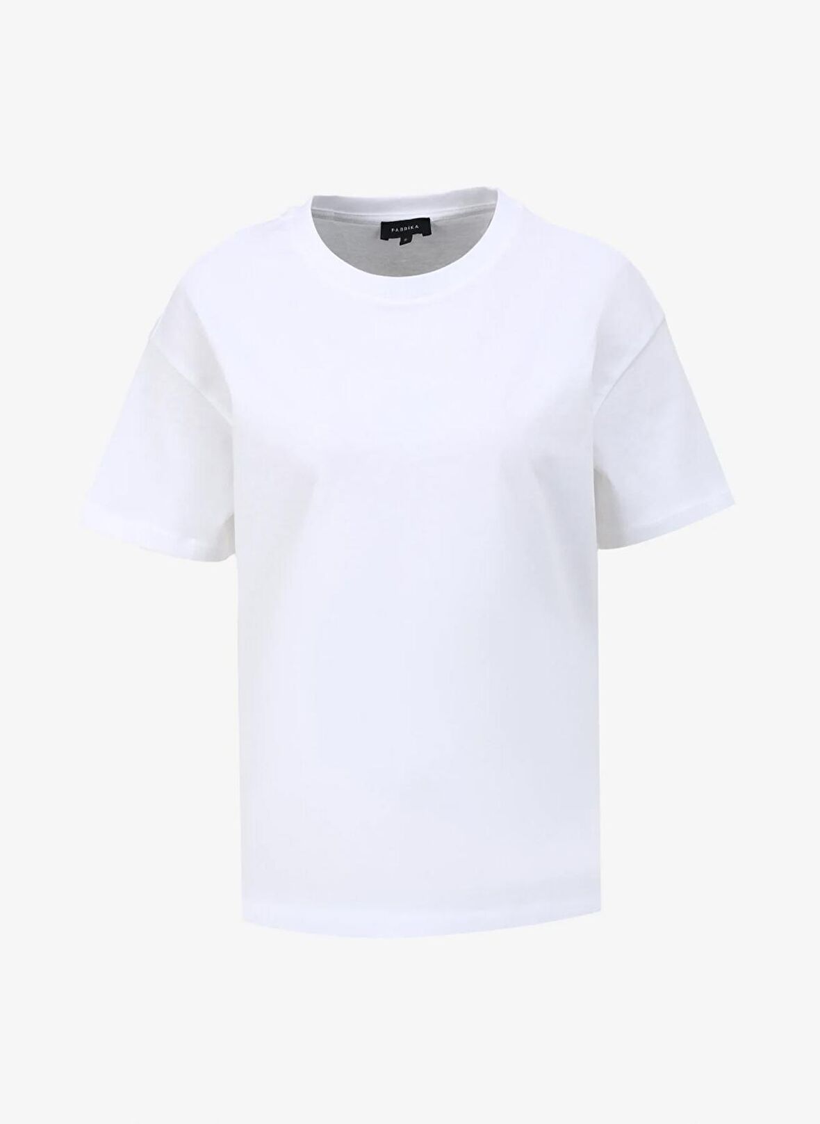 Fabrika Beyaz Kadın Bisiklet Yaka Basic T-Shirt F4SL-TST0358