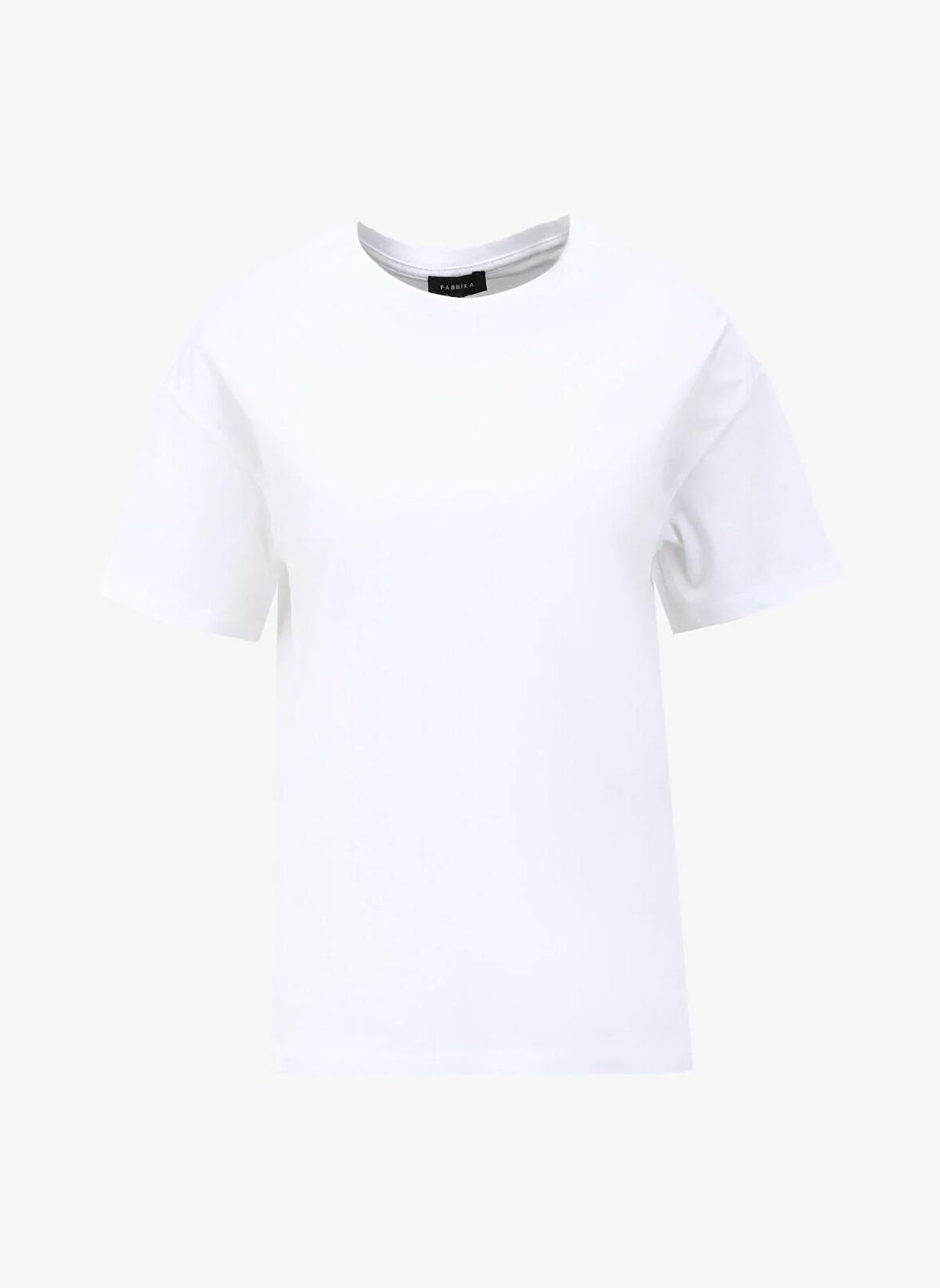 Fabrika Beyaz Kadın Bisiklet Yaka Basic T-Shirt F4SL-TST0359