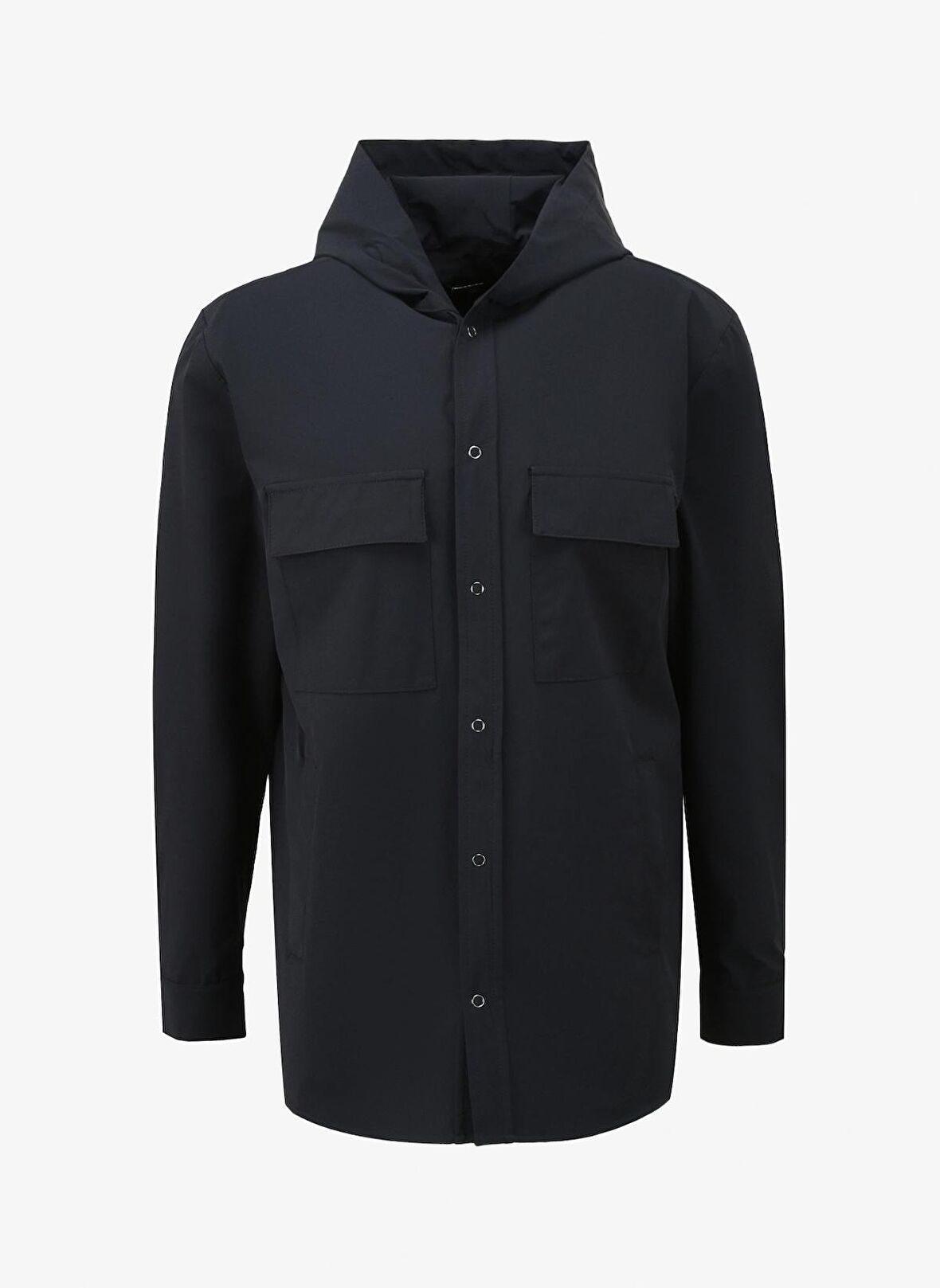 Fabrika Loose Fit Kapüşon Yaka Düz Lacivert Erkek Gömlek F4SM-GML 0113