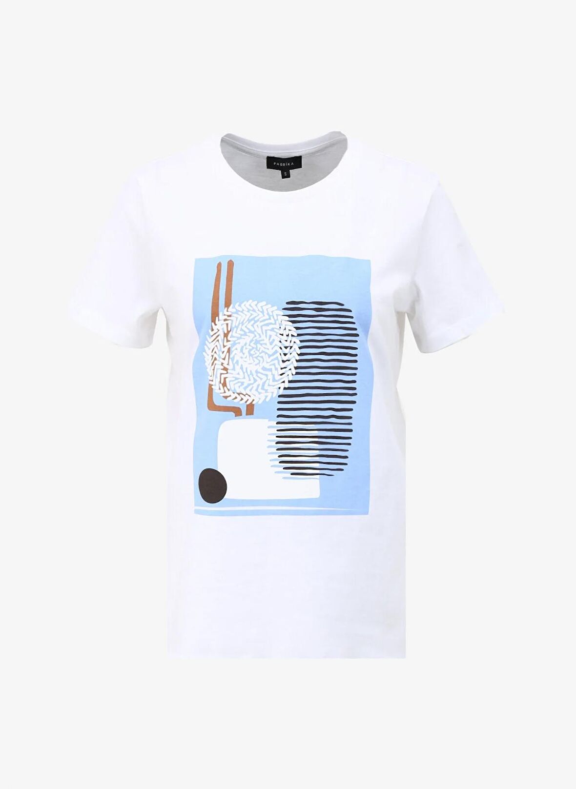 Fabrika Beyaz Kadın Bisiklet Yaka Basic T-Shirt F4SL-TST0362