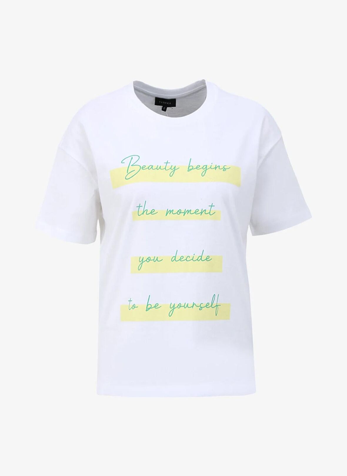 Fabrika Beyaz Kadın Bisiklet Yaka Basic T-Shirt F4SL-TST0911