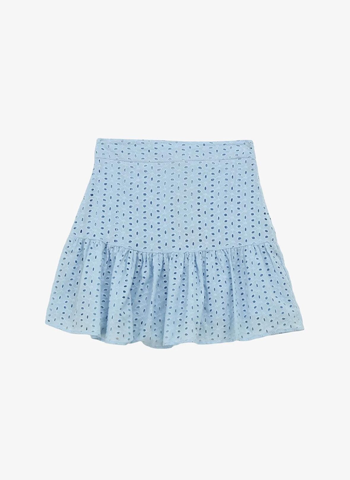 Fabrika Normal Bel Mavi Kadın Güpür Mini Etek F4SL-ETK0818