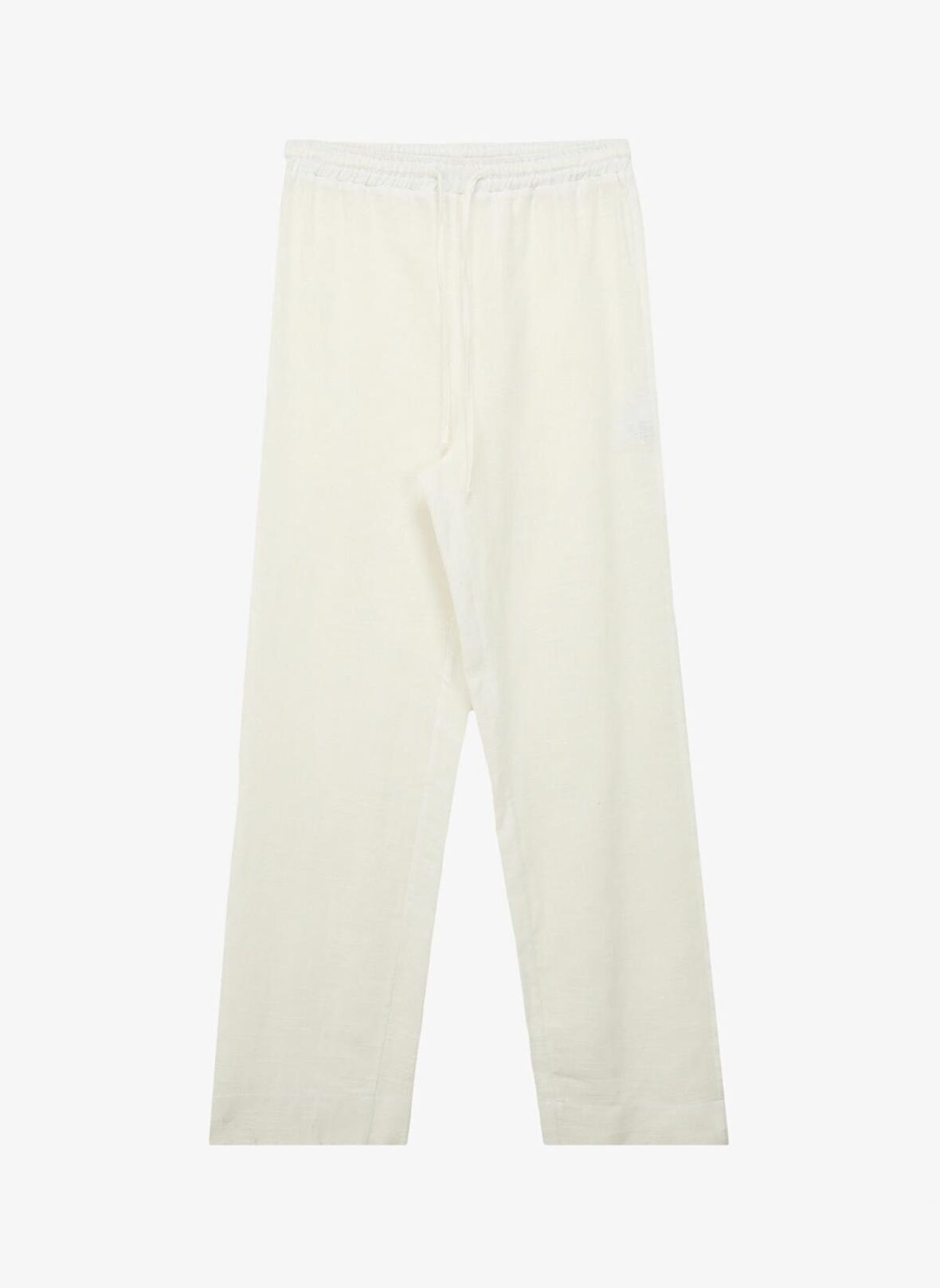 Fabrika Lastikli Bel Bol Kesim Beyaz Kadın Pantolon F4SL-PNT0840