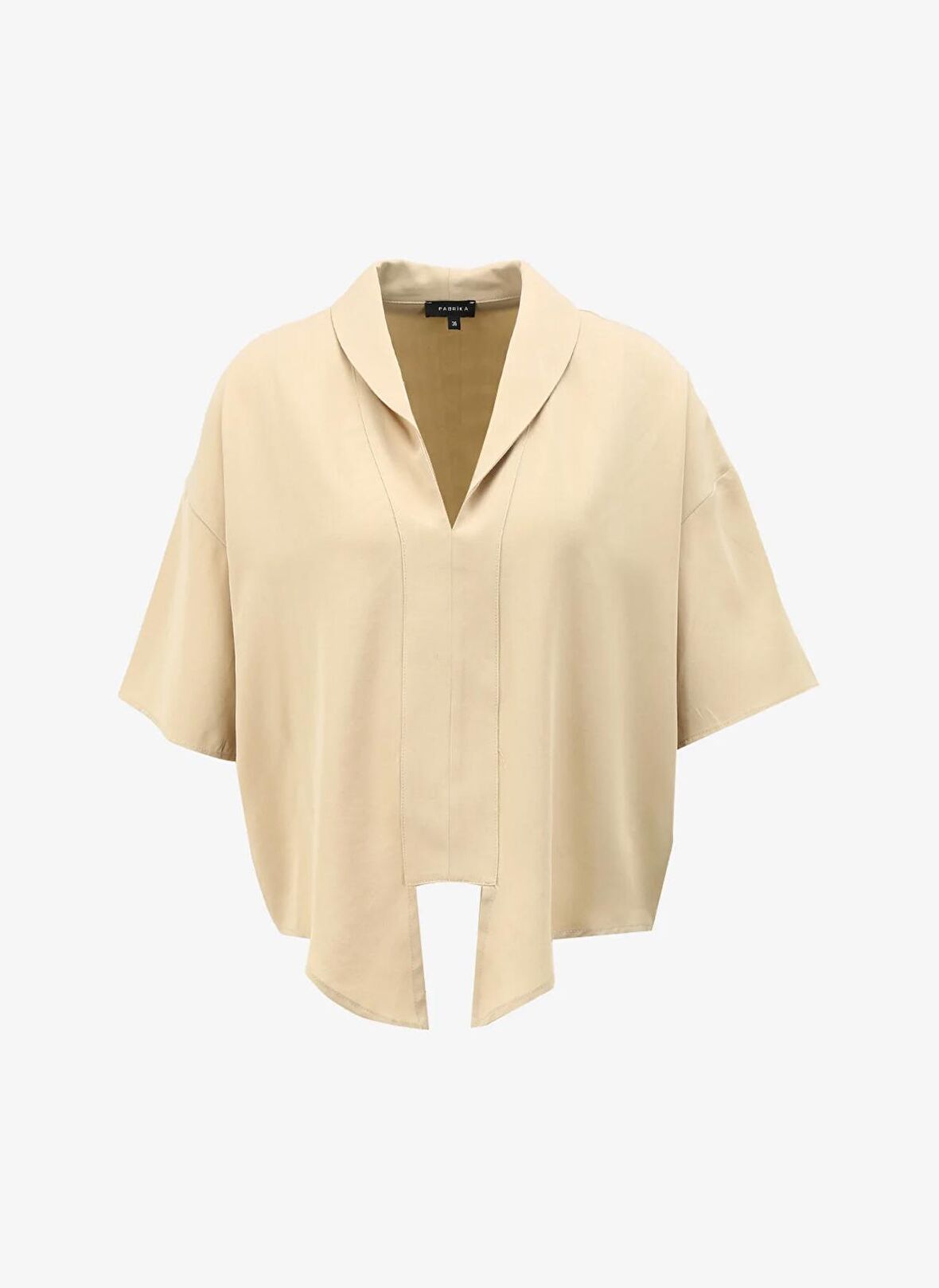 Şal Yaka Düz Bej Kadın Bluz FC4SL-BLZ0868