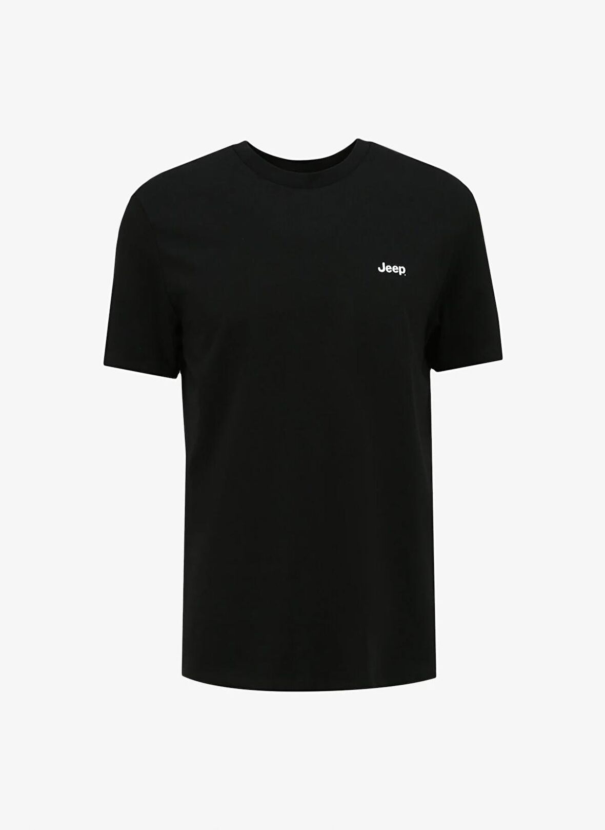Jeep Siyah Erkek Bisiklet Yaka Baskılı T-Shirt J4SM-TST7245
