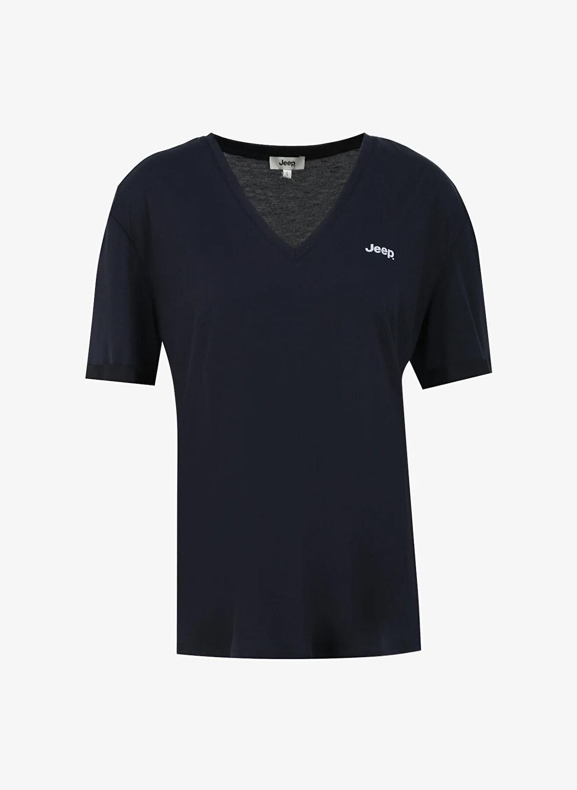 Jeep Antrasit Kadın V Yaka Relaxed T-Shirt J4SL-TST7025