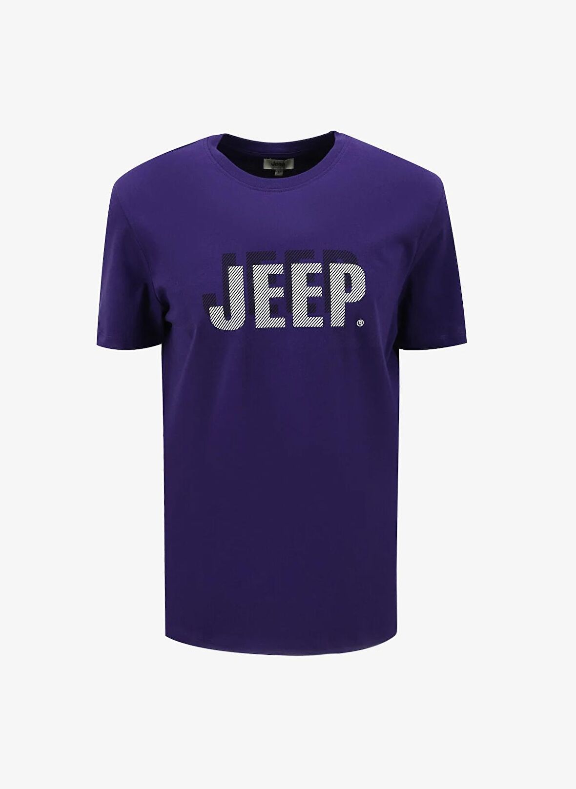 Jeep Bisiklet Yaka Baskılı Mor Erkek T-Shirt J4SM-TST7238