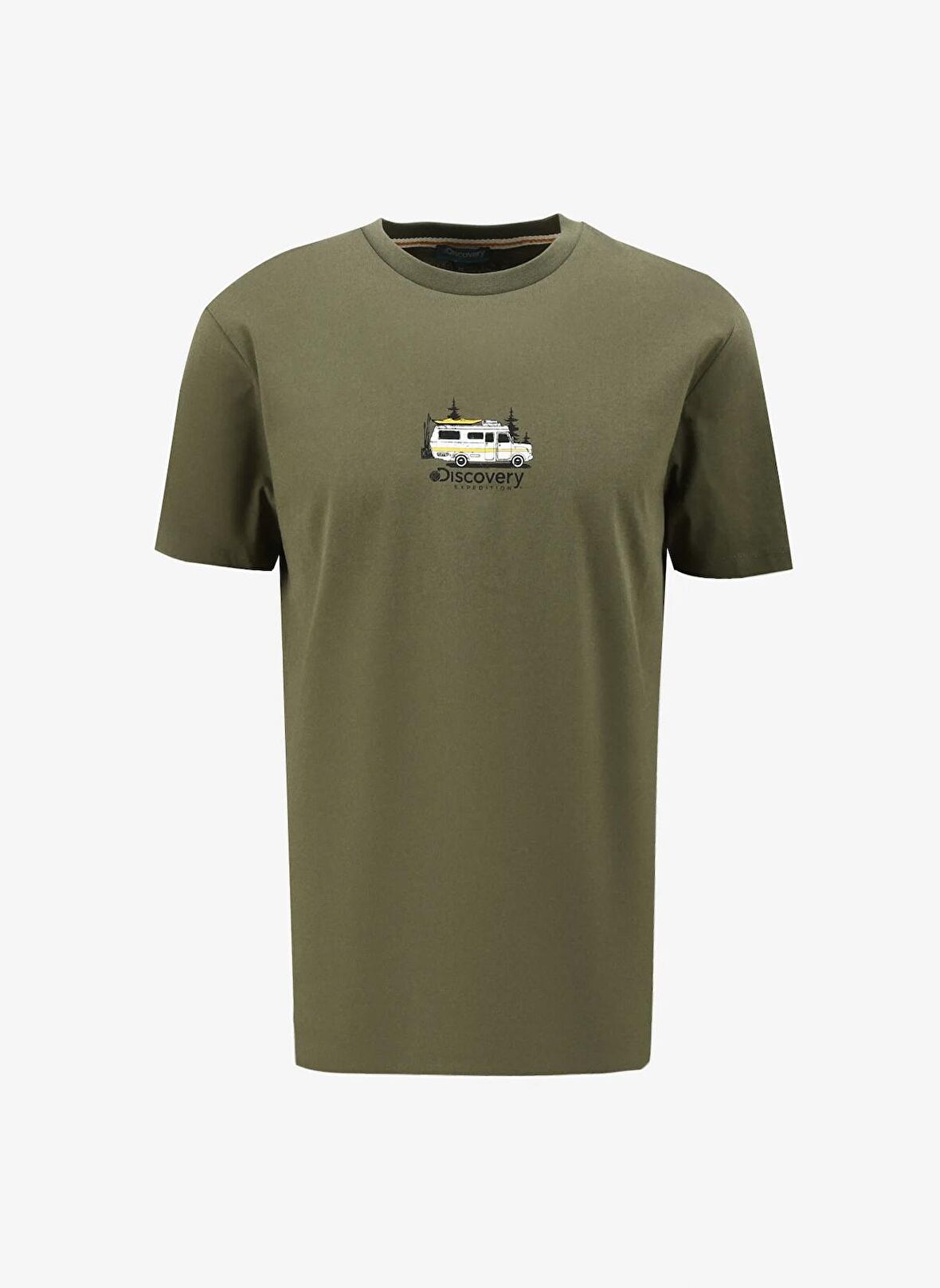 Discovery Expedition Haki Erkek Bisiklet Yaka Relaxed Baskılı T-Shirt D4SM-TST3258