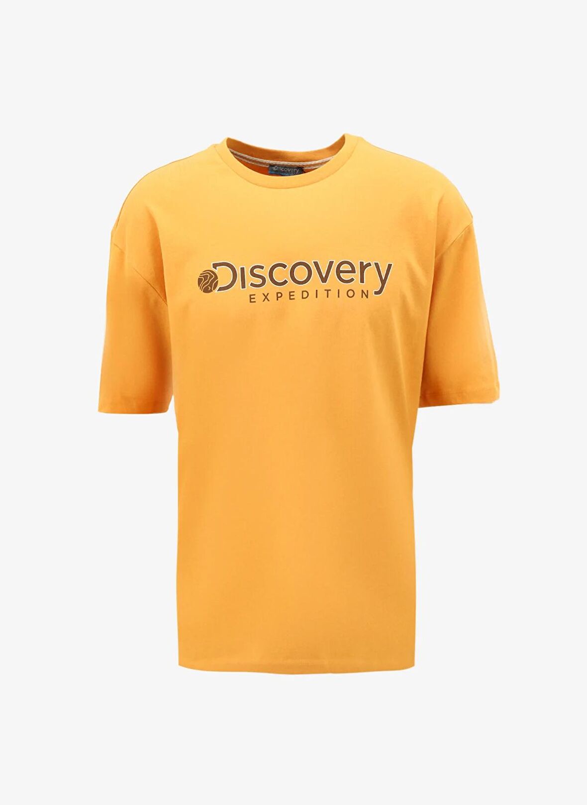 Turuncu Bisiklet Yaka Loose Fit Baskılı T-Shirt D4SM-TST3255