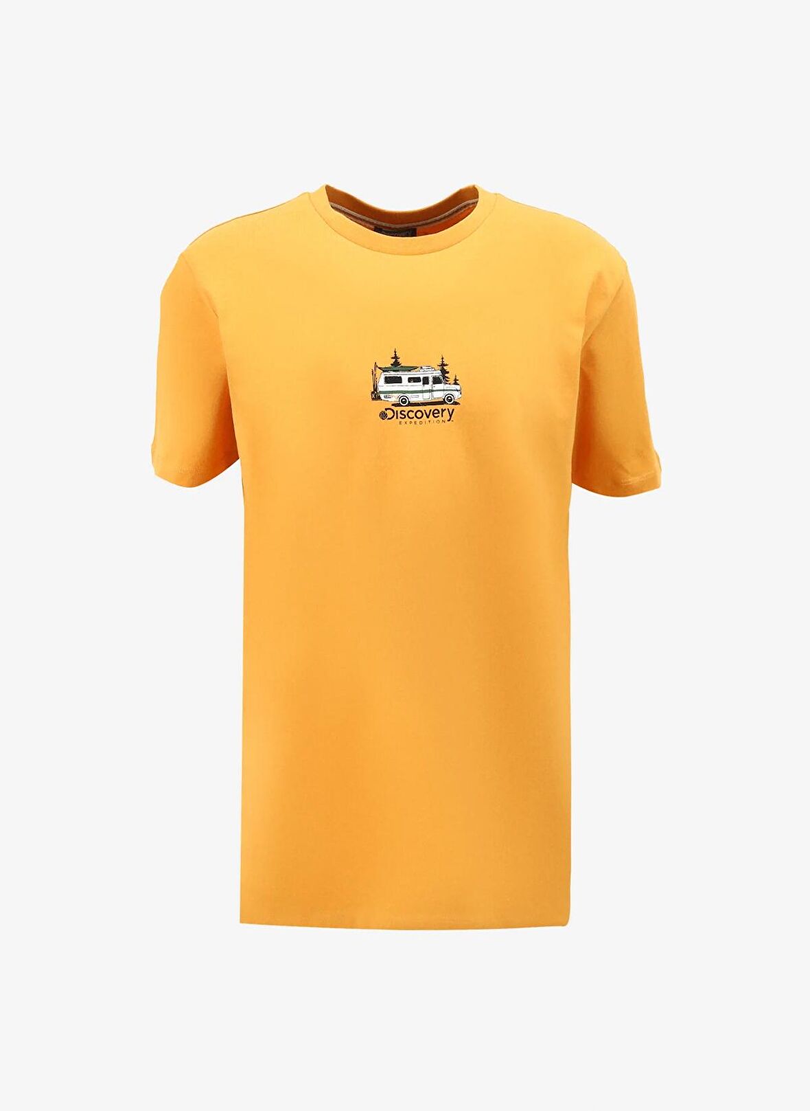 Discovery Expedition Turuncu Erkek Bisiklet Yaka Relaxed Fit Baskılı T-Shirt D4SM-TST3258