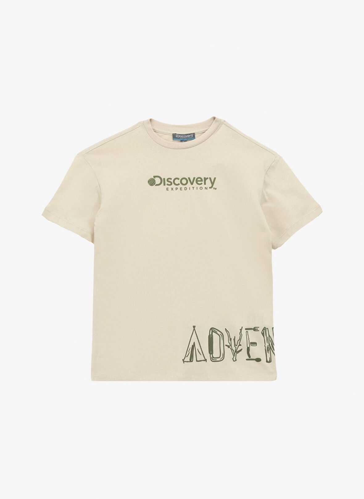 Baskılı Bej Erkek Çocuk  T-Shirt D4SB-TST3035