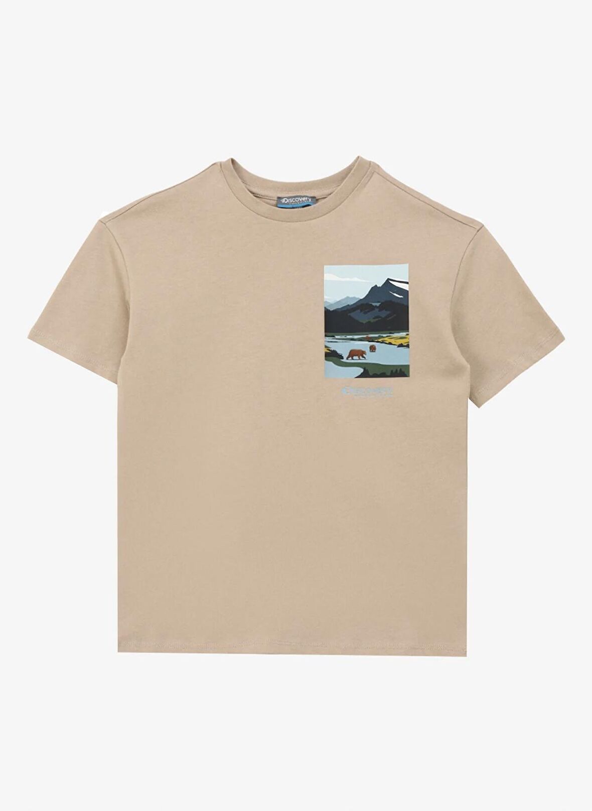 Baskılı Bej Erkek T-Shirt D4SB-TST3041