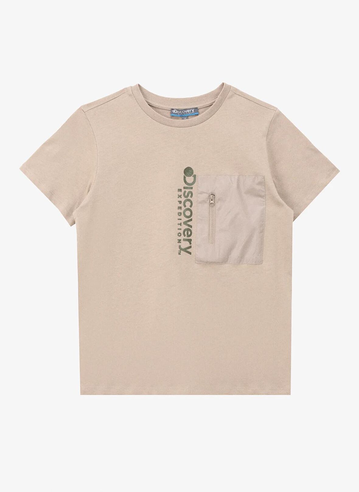 Baskılı Bej Erkek Çocuk  T-Shirt D4SB-TST3039