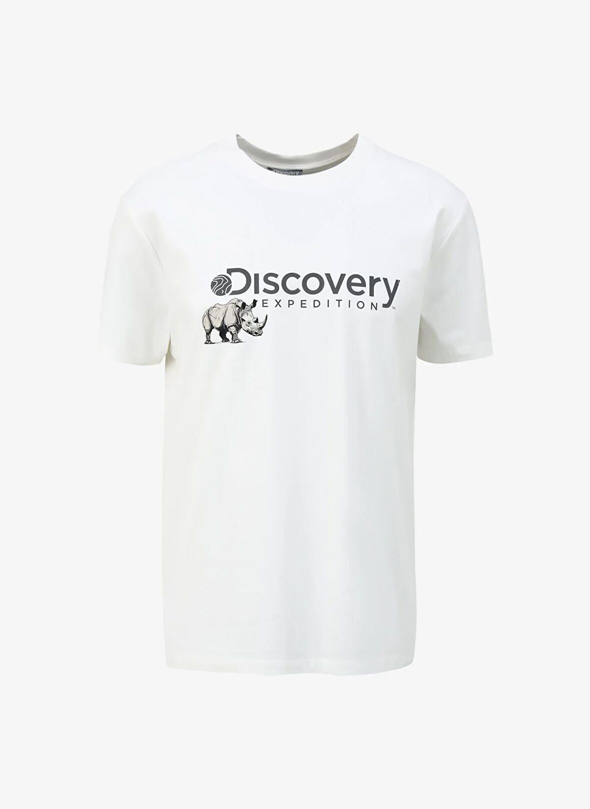 Discovery Expedition Beyaz Erkek Bisiklet Yaka Basic Baskılı T-Shirt D4SM-TST3312