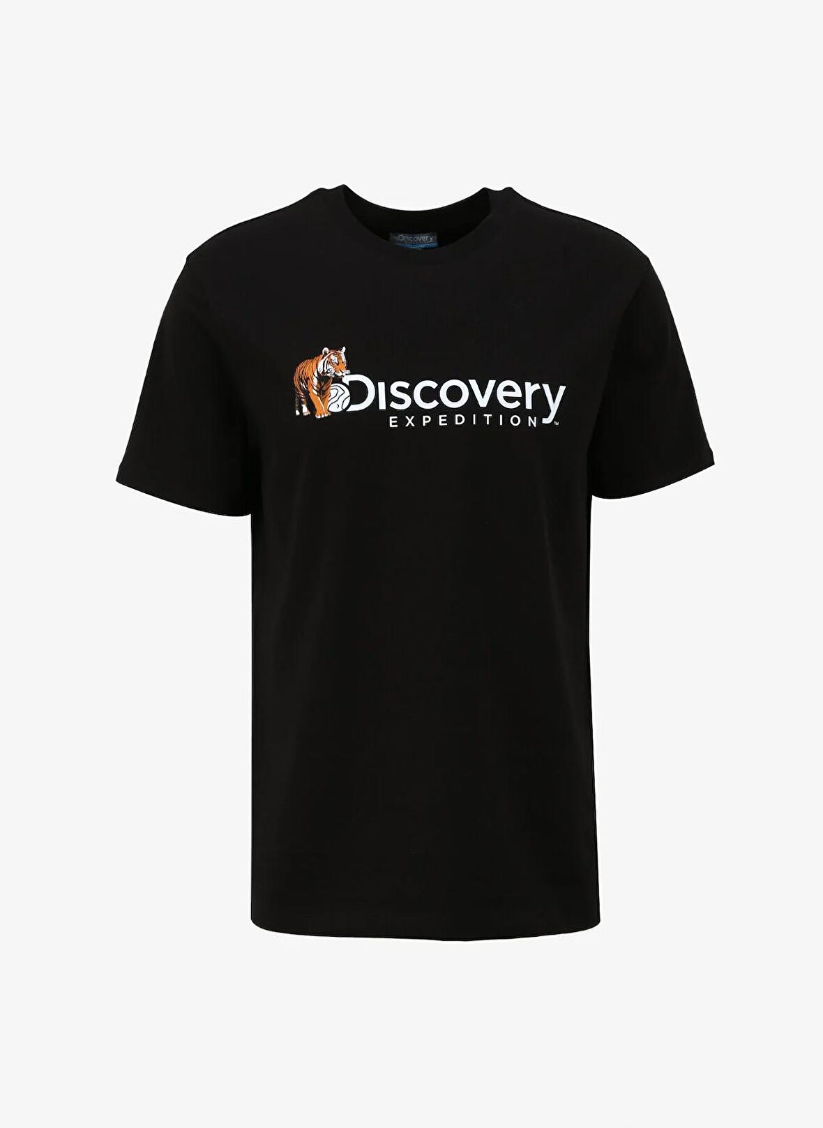 Discovery Expedition Siyah Erkek Bisiklet Yaka Basic Baskılı T-Shirt D4SM-TST3304