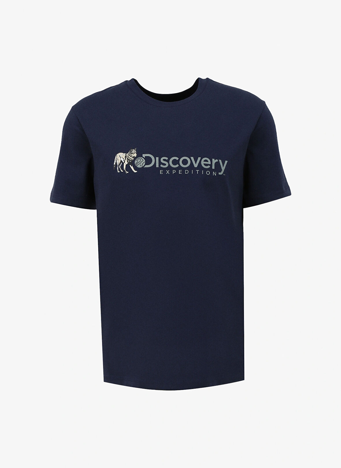 Discovery Expedition İndigo Erkek Bisiklet Yaka Basic Baskılı T-Shirt D4SM-TST3308