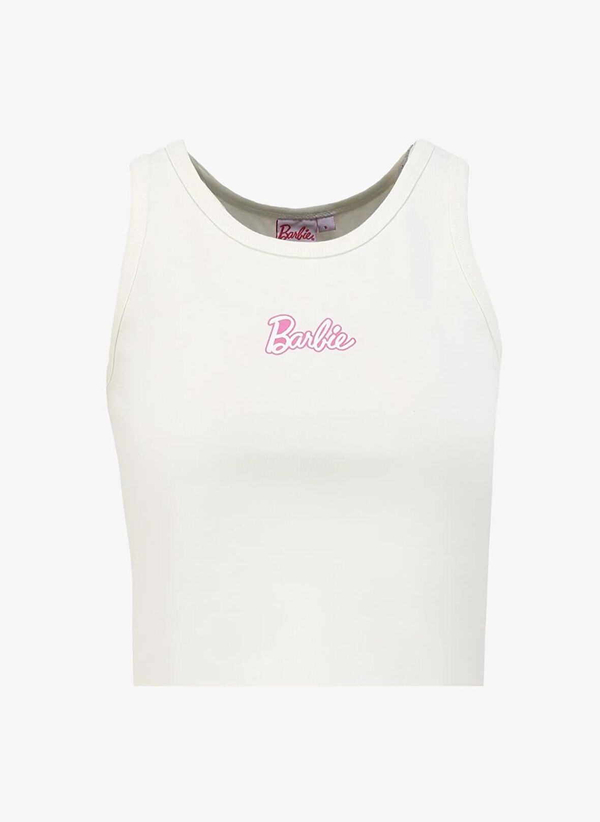 Barbie Ekru Kadın Bisiklet Yaka Baskılı Atlet BRB4SL-TST6061