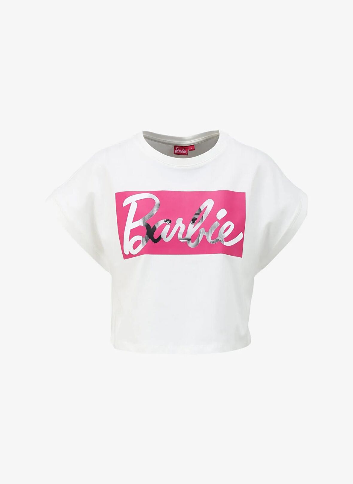 Barbie Bisiklet Yaka Baskılı Ekru Kadın T-Shirt BRB4SL-TST6089