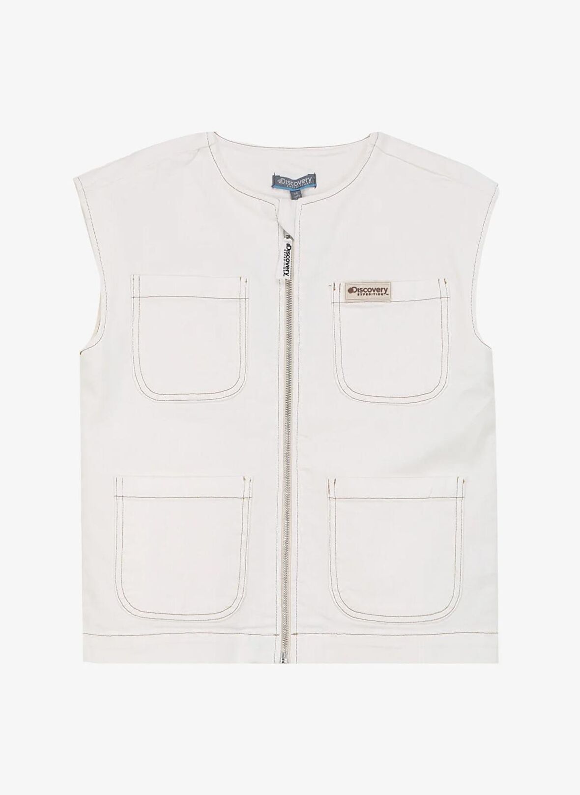 Düz Açık Bej Erkek Genç  Yelek D4SB-YLK3056