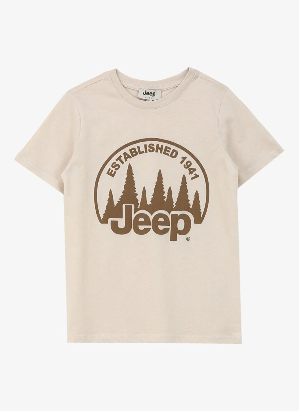 Jeep Taş Erkek Çocuk Bisiklet Yaka Relaxed Baskılı T-Shirt J4SB-TSH9