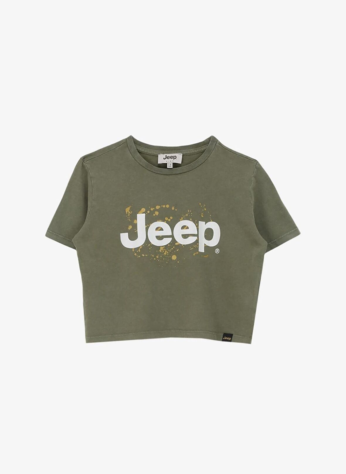 Jeep Haki Kız Çocuk Bisiklet Yaka Relaxed Baskılı T-Shirt C4SG-TST4000