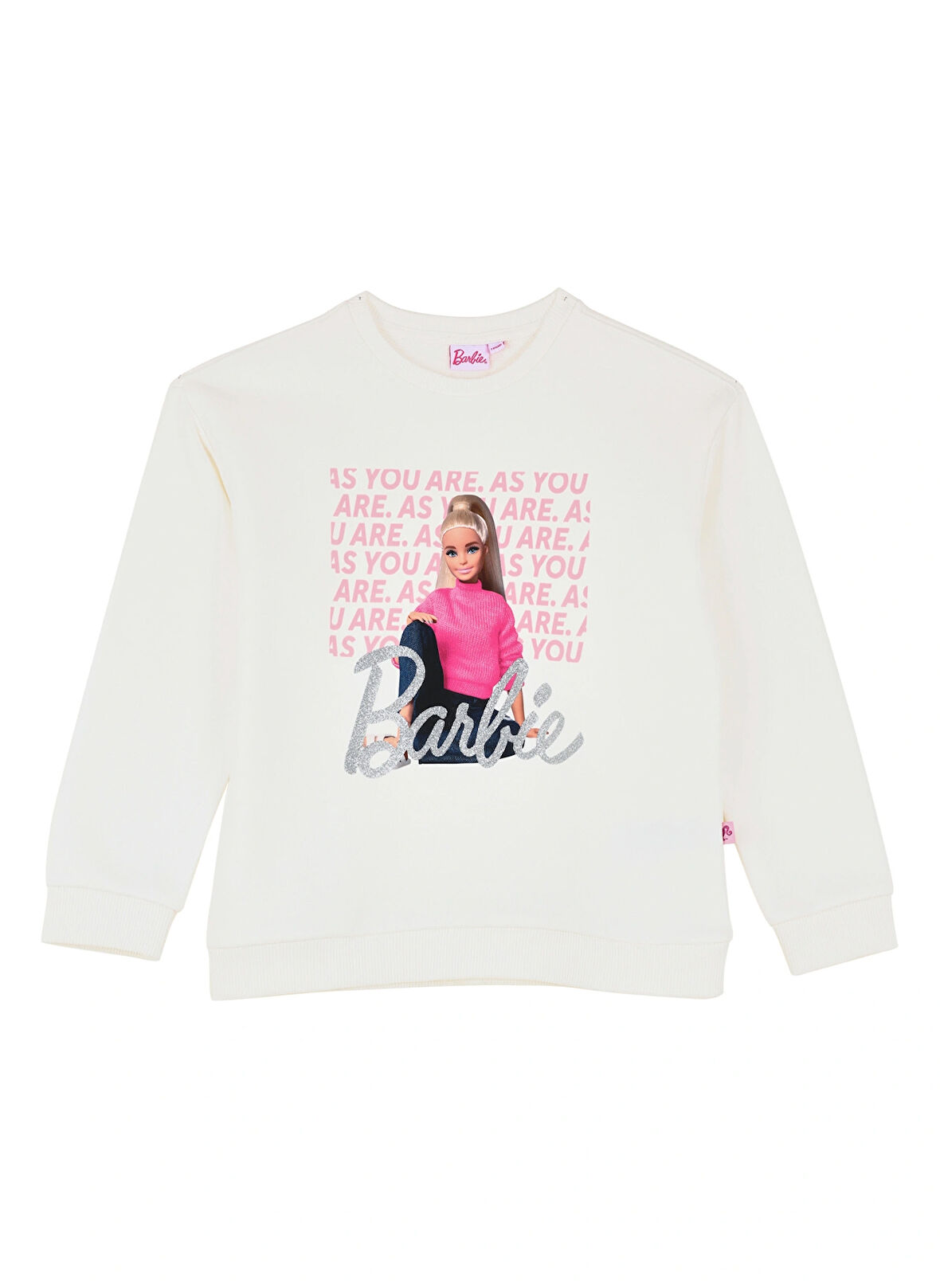 Barbie Baskılı Kadın Ekru Sweatshırt BRB4WG-SWT6016