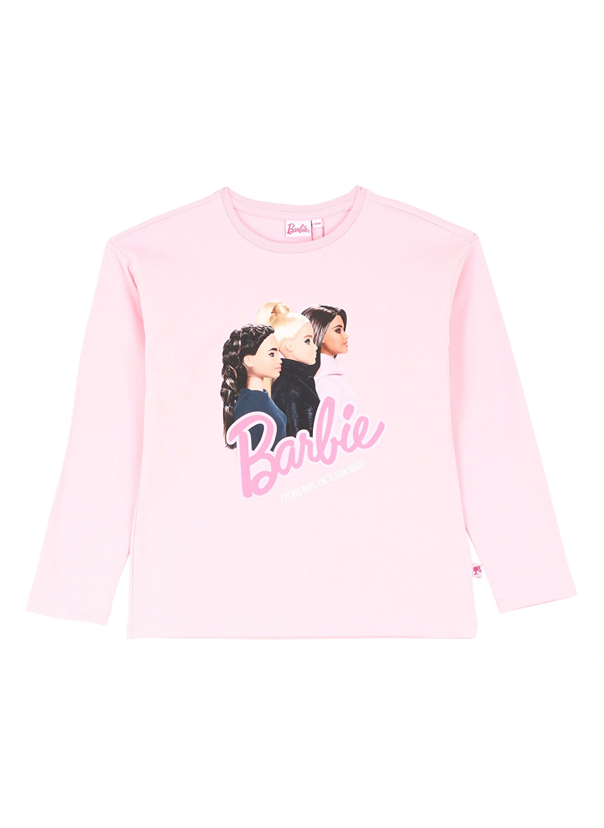 Barbie Baskılı Pembe Kadın T-Shirt BRB4WG-TST6198