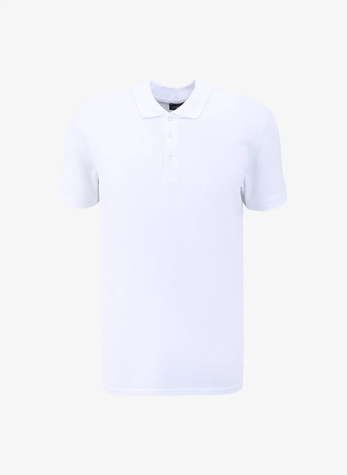 Fabrika Düz Beyaz Erkek Polo T-Shirt F4SM-TST 0942
