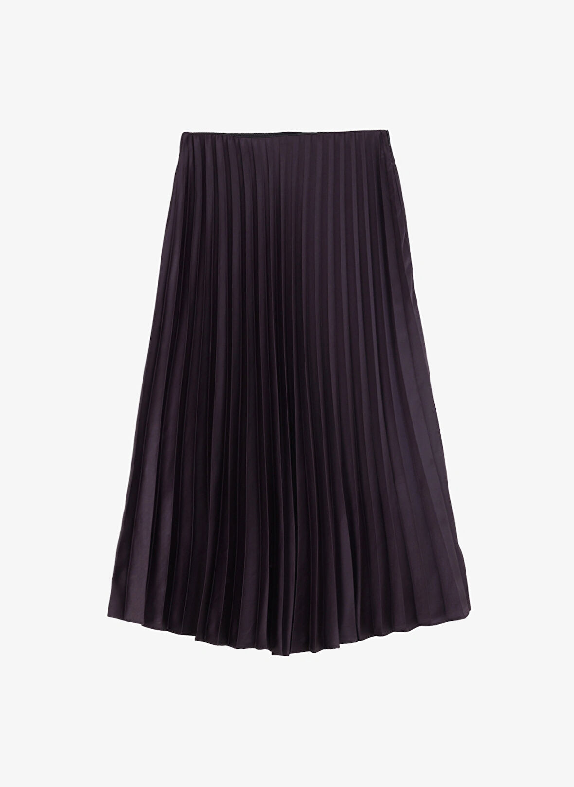 Fabrika Comfort Normal Bel Siyah Kadın Piliseli Midi Etek FC4WL-ETK0420