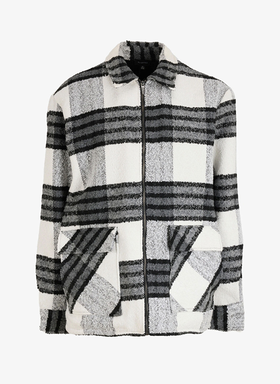 Ekru Erkek Relaxed Ekose Gömlek Ceket F4WM-GML 2220