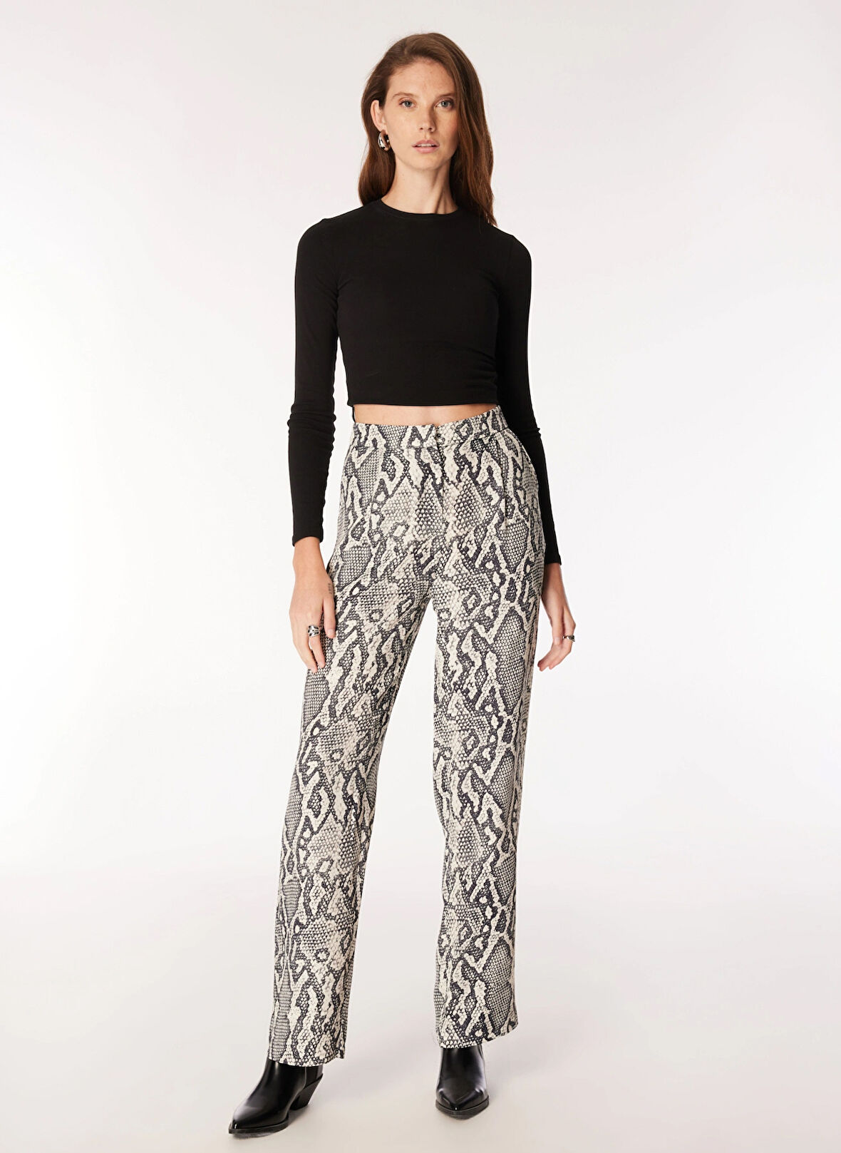 Fabrika Normal Bel Dökümlü Çok Renkli Kadın Pantolon F4WL-PNT0326