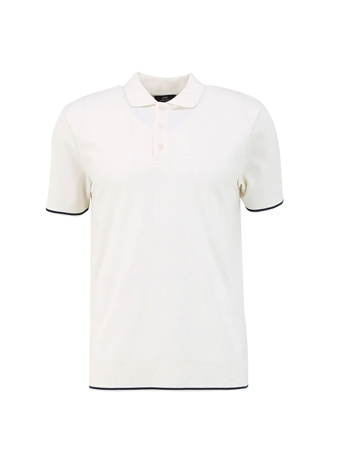 E 4.0 Design Studio x Fabrika Düz Kırık Beyaz Erkek Polo T-Shirt F4SM-TST F40