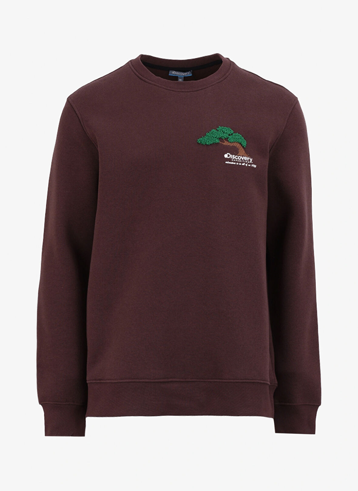 Kahve Erkek Bisiklet Relaxed Fit Nakışlı Sweatshirt D4WM-SWT3276