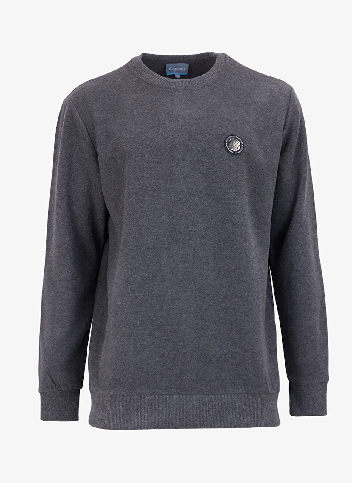Antrasit Melanj Erkek Bisiklet Yaka Relaxed Sweatshirt D4WM-SWT3931