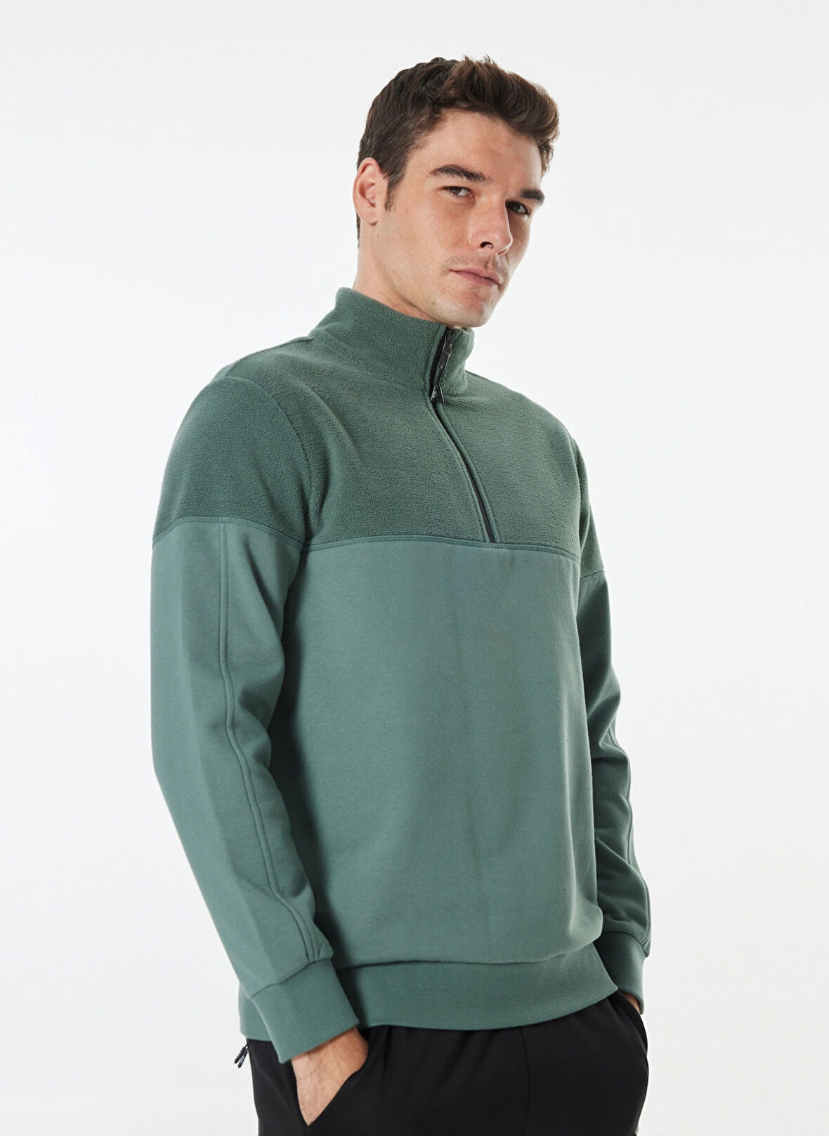 Mint Erkek Dik Yaka Relaxed Fit Sweatshirt D4WM-SWT3309