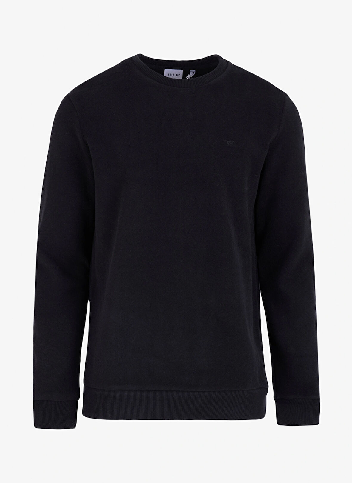 Mustang Bisiklet Yaka Siyah Erkek Sweatshırt M4WM-SWT-1559