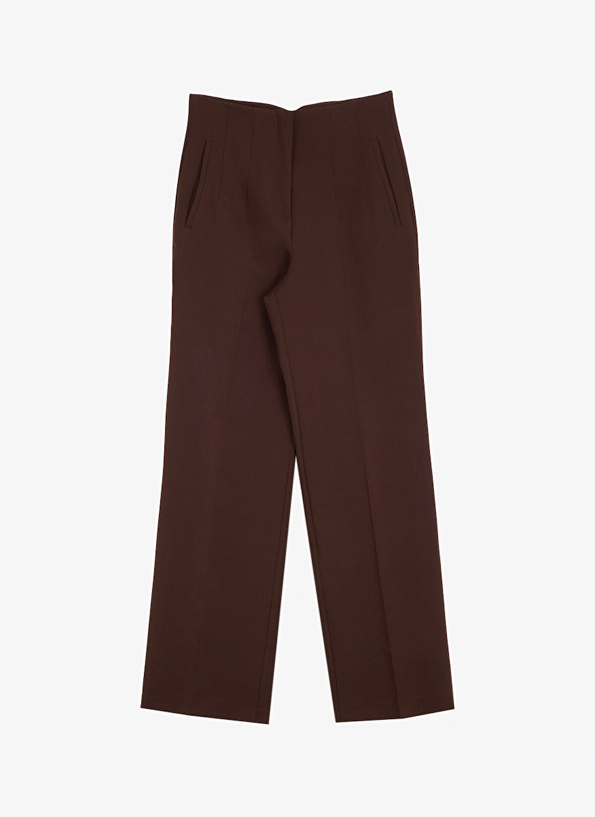People By Fabrika Kahve Kadın Classic Fit Düz Pantolon SPBFWL-PNT5562