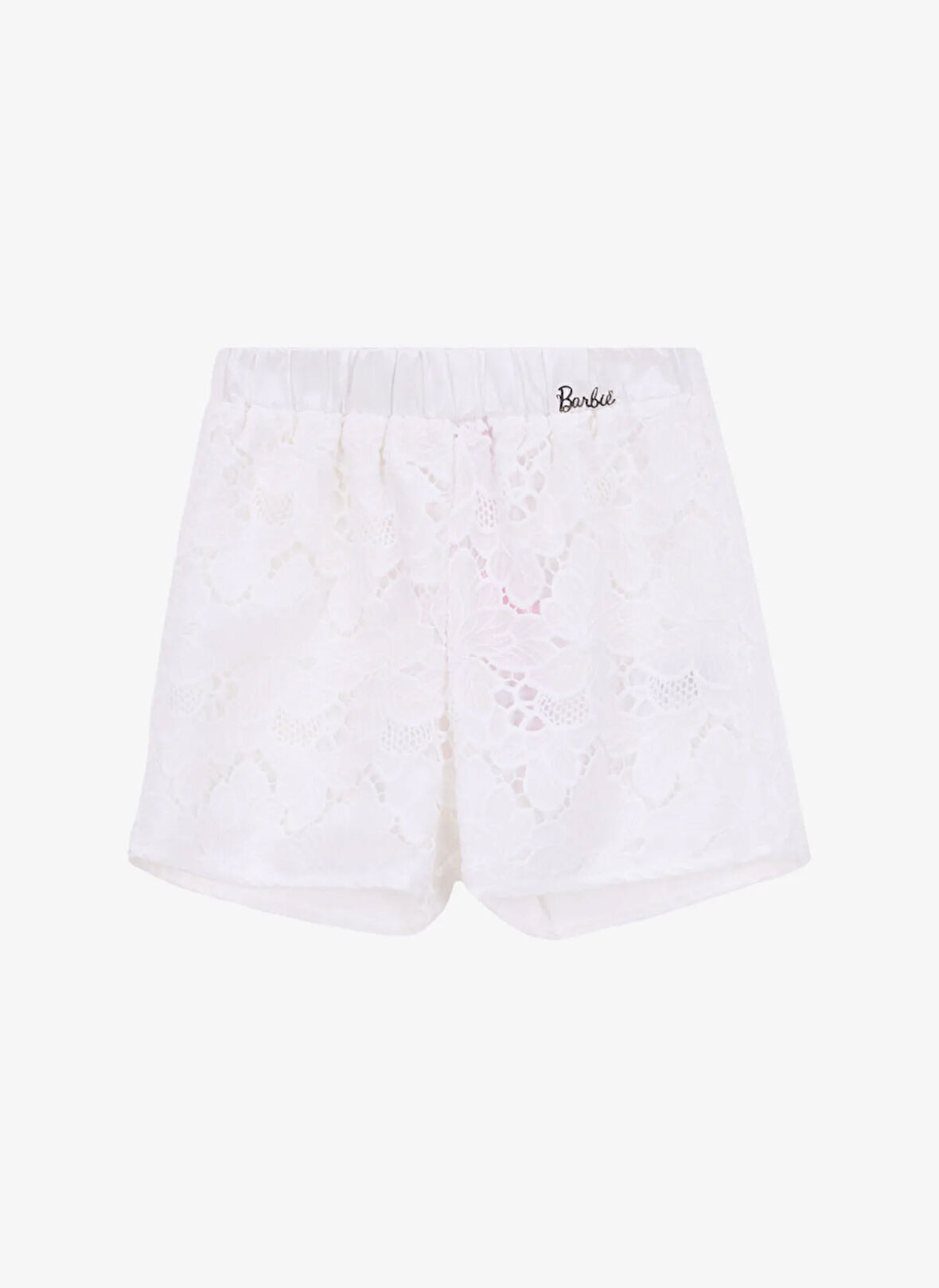 Barbie Lastikli Bel Standart Beyaz Kız Çocuk Şort BRB5SG-SRT6519