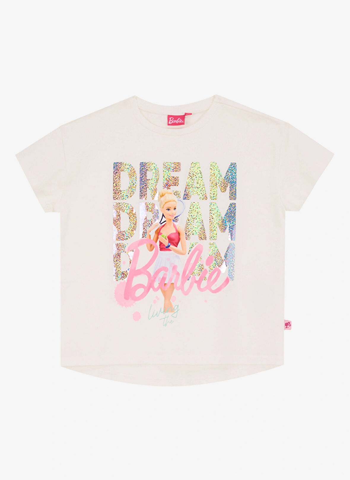 Barbie Baskılı Ekru Kız Çocuk T-Shirt BRB5SG-TST6402