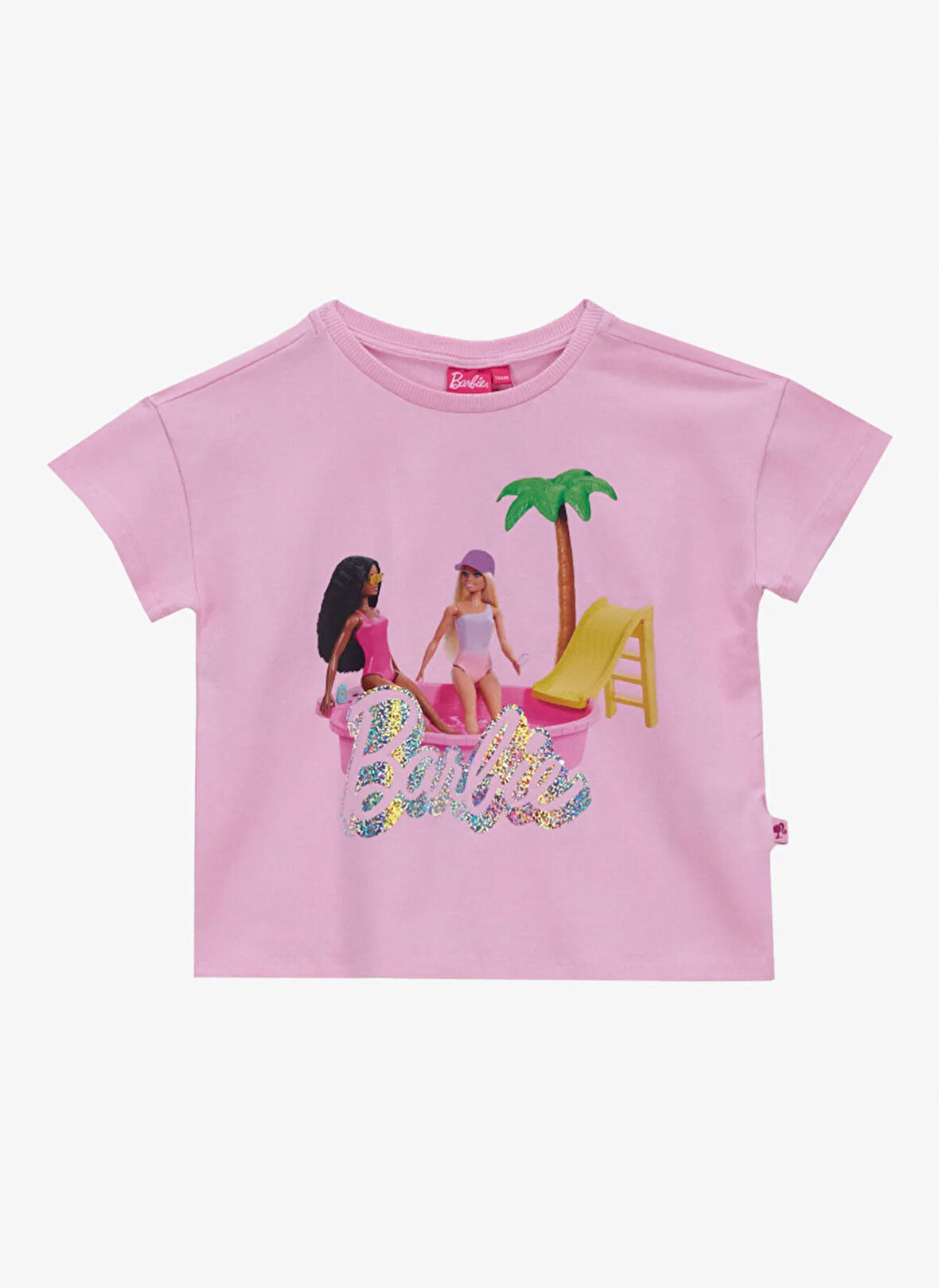 Barbie Baskılı Pembe Kız Çocuk T-Shirt BRB5SG-TST6437